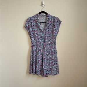 Suzy Shier Floral Blue Romper Size S